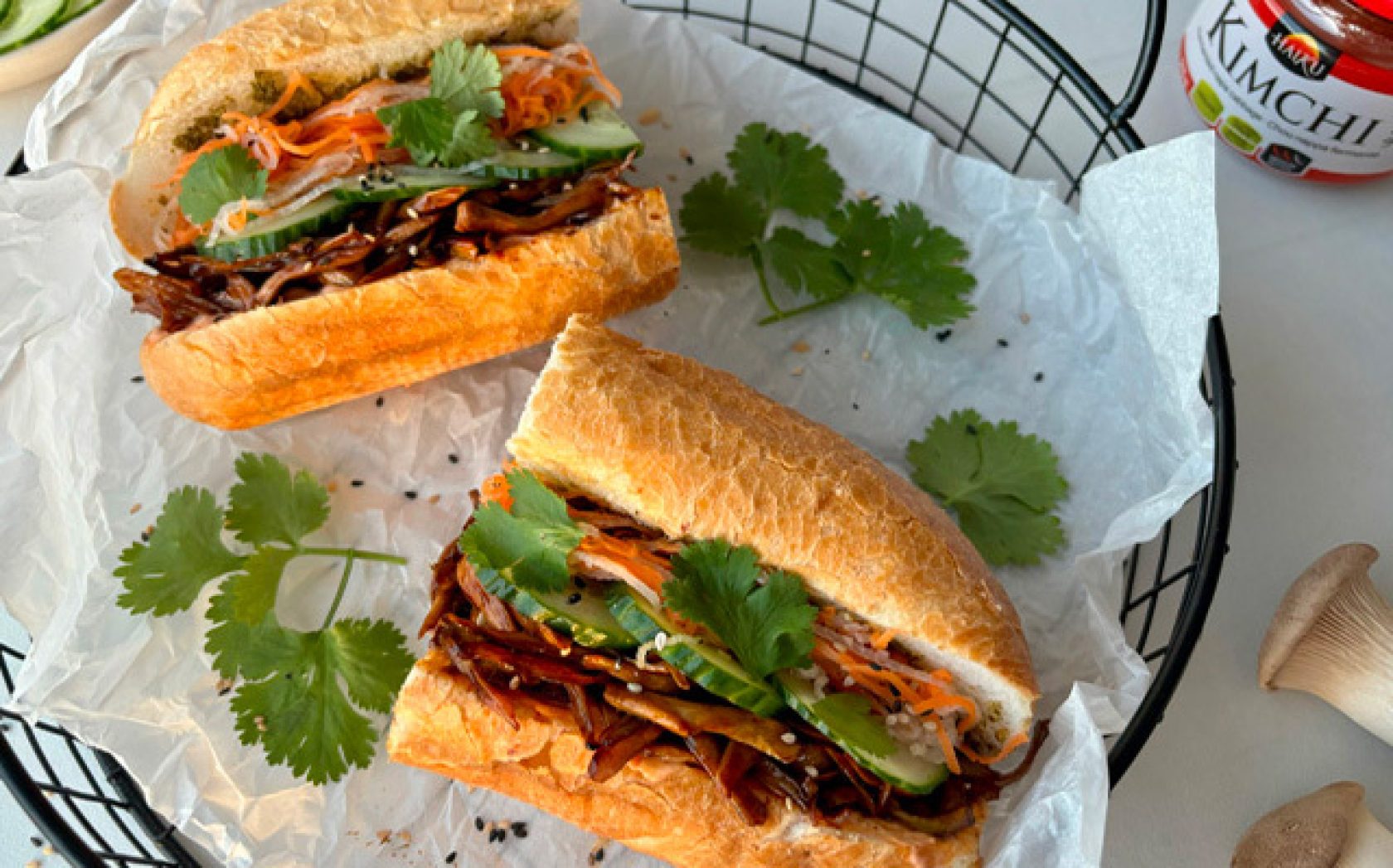 Banh mi aux champignons