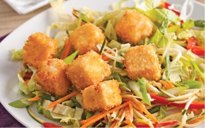 Salade au tofu croustillant